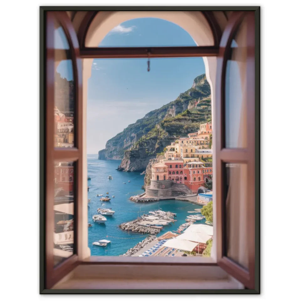 Buntes Blumenrahmen-Poster von Frida Kahlo mit starkem Blick 1