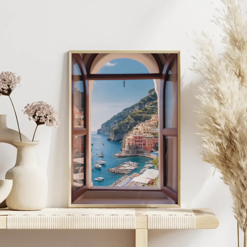 Buntes Blumenrahmen-Poster von Frida Kahlo mit starkem Blick 4