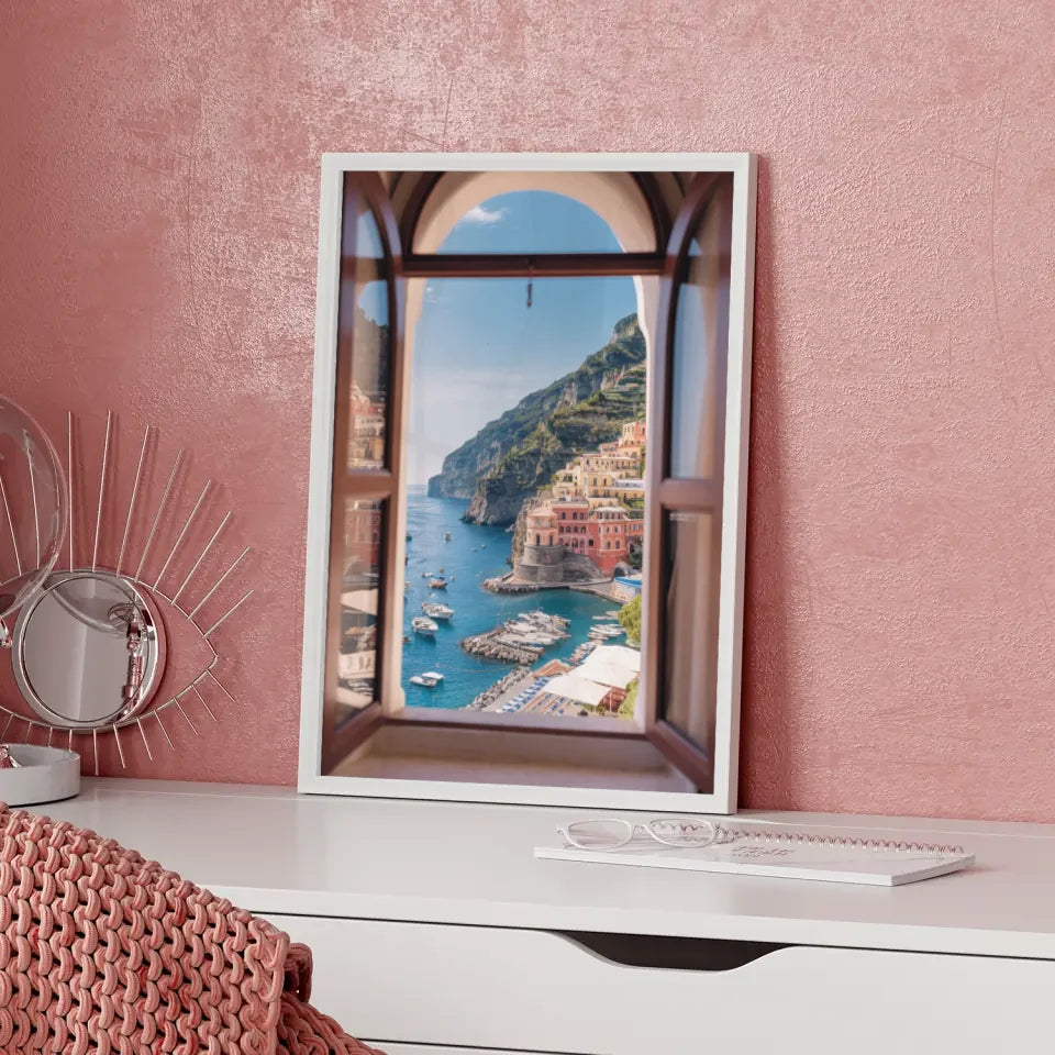 Buntes Blumenrahmen-Poster von Frida Kahlo mit starkem Blick 5