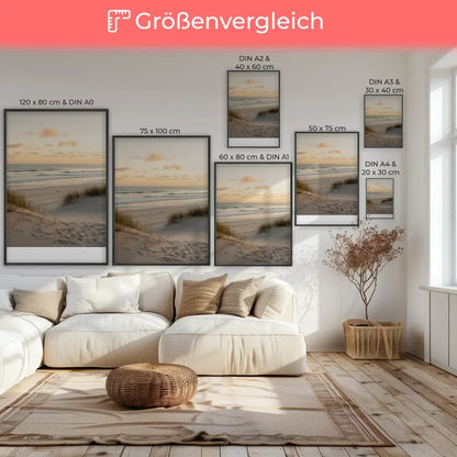Idyllisches Strandszenen-Poster mit Muschel und sanften Farben 7