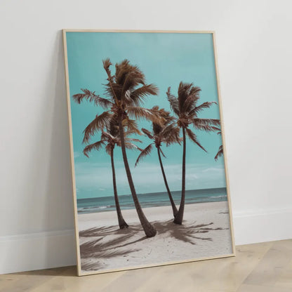 Poster einer Küstenlandschaft mit Sonnenuntergang in warmen Farben und Meer 3