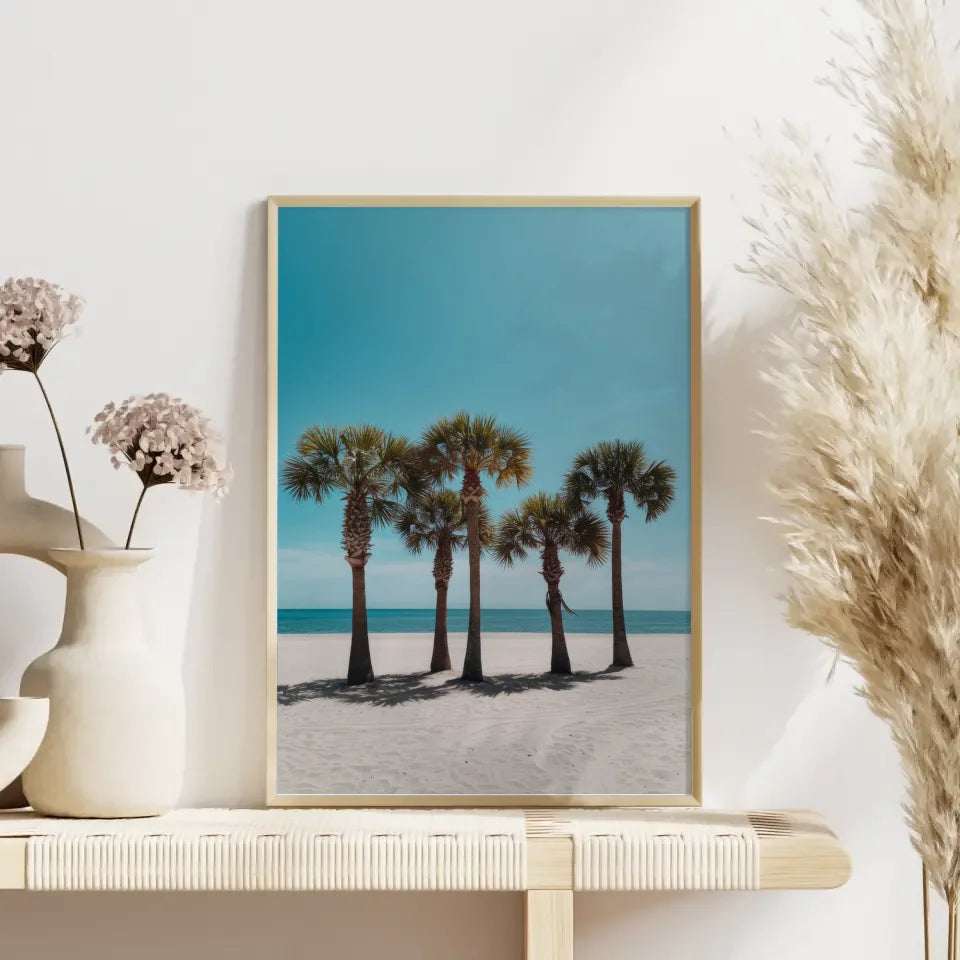 Sonnenuntergang über dem Meer – Küstenlandschaft Poster in warmen Farben 4