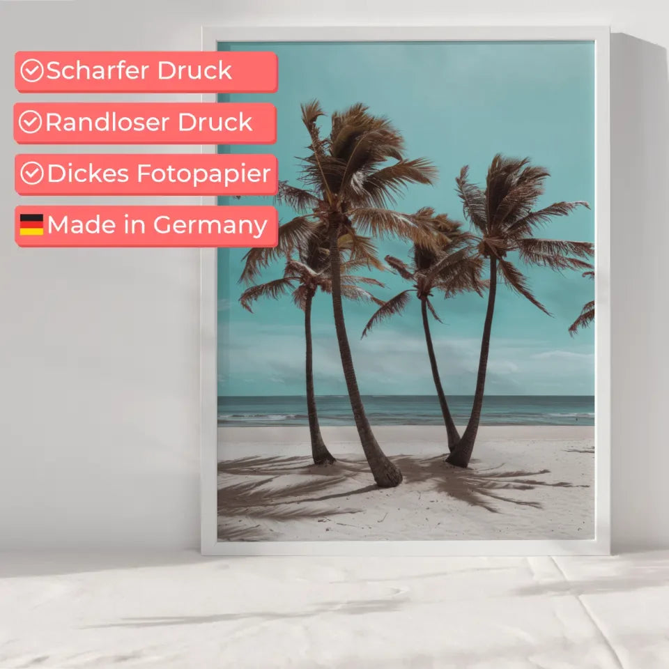 Poster einer Küstenlandschaft mit Sonnenuntergang in warmen Farben und Meer 6