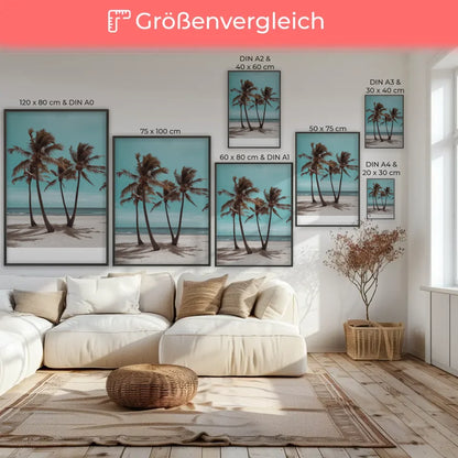 Poster einer Küstenlandschaft mit Sonnenuntergang in warmen Farben und Meer 7