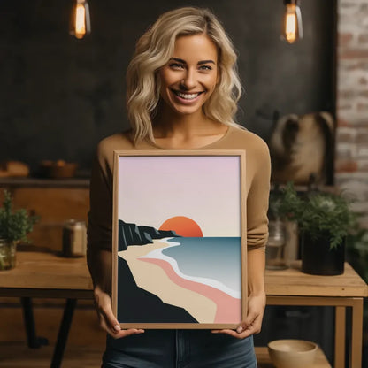 Herbstwald-Poster mit goldenen Lichtakzenten und Nebel, 70x50cm 2