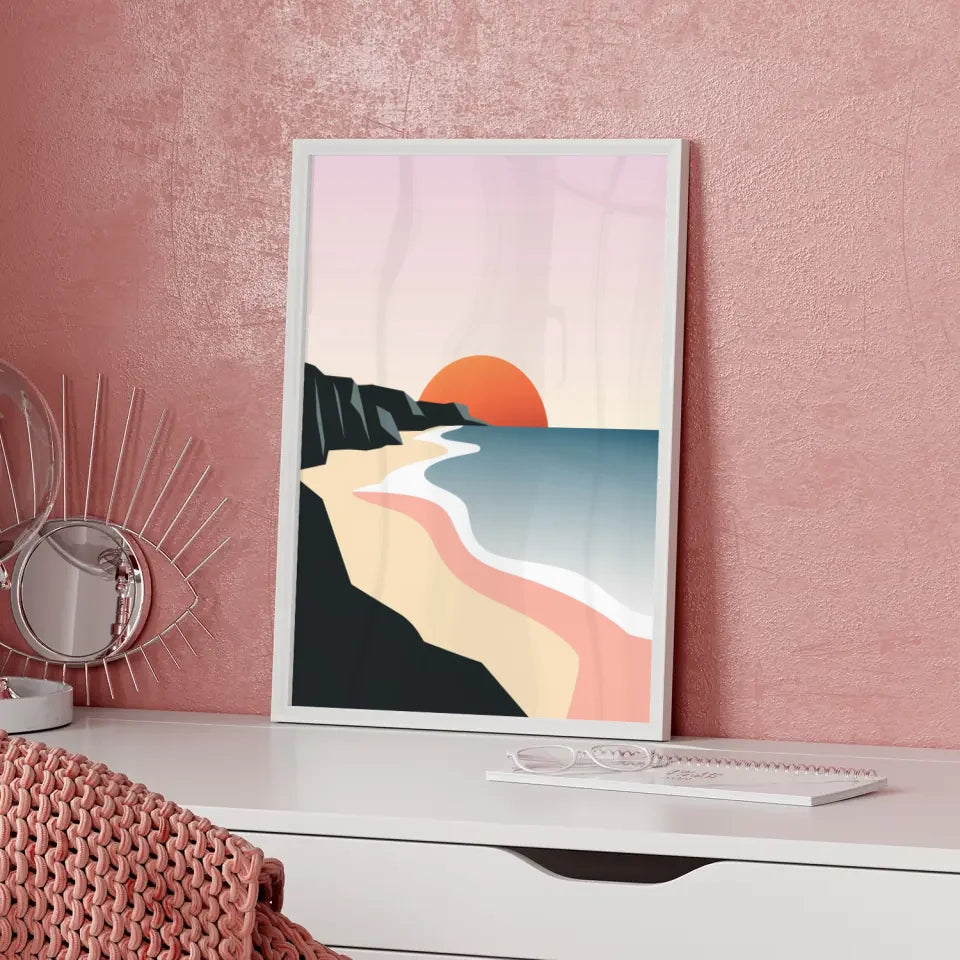 Herbstwald-Poster mit goldenen Lichtakzenten und Nebel, 70x50cm 5