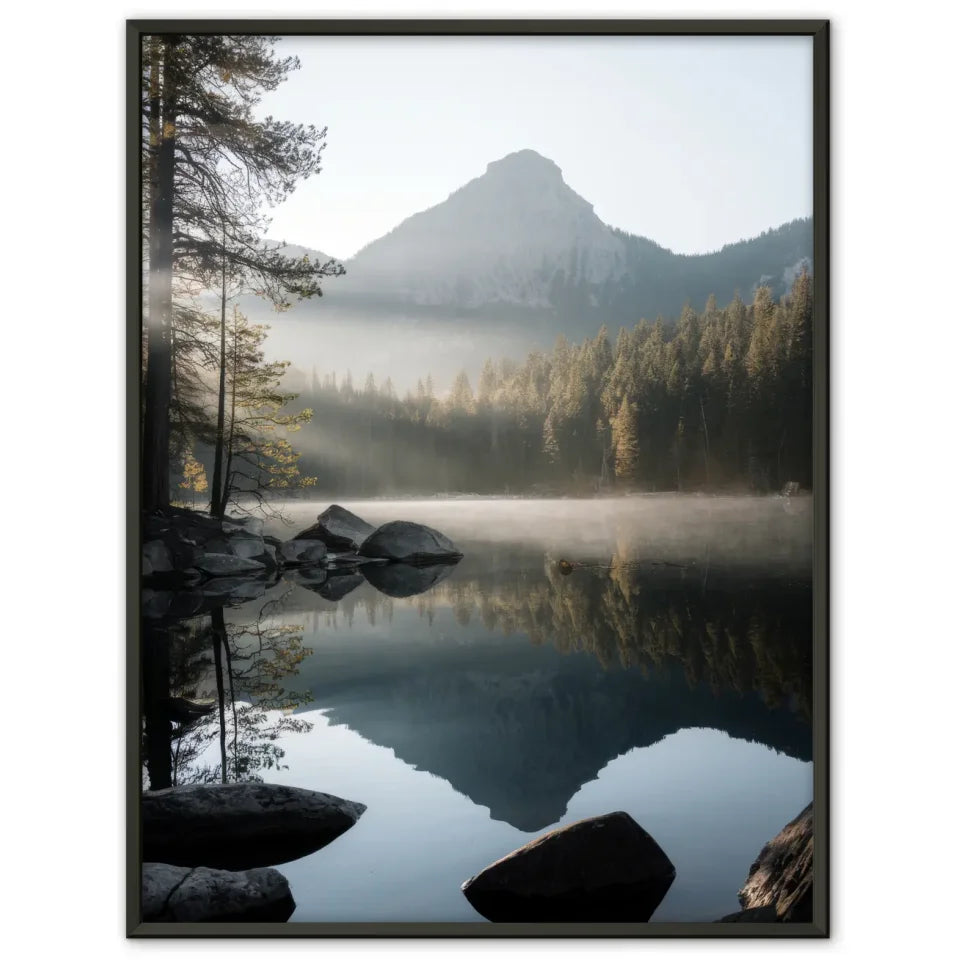 Herbstliche Landschaft mit Granitfelsen und bunten Bäumen - Poster 1