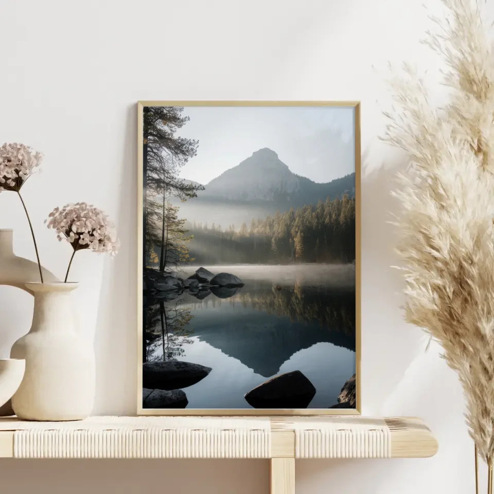 Herbstliche Landschaft mit Granitfelsen und bunten Bäumen - Poster 4