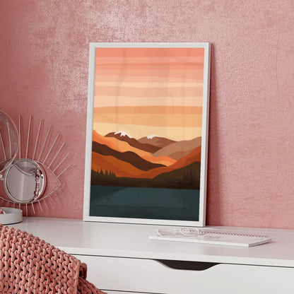 Ruhige Landschaft Poster mit Dämmerung in sanften Farben kaufen