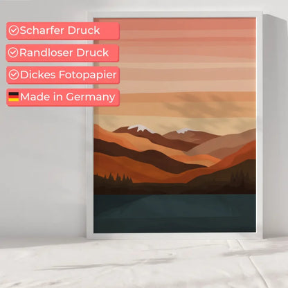 Ruhige Landschaft Poster mit Dämmerung in sanften Farben kaufen