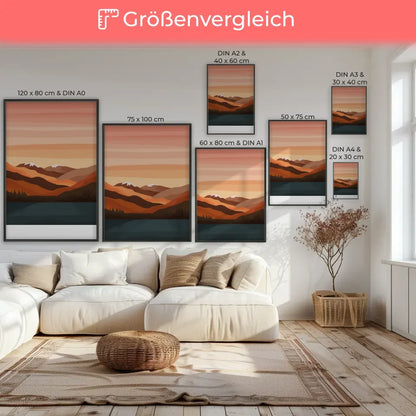 Ruhige Landschaft Poster mit Dämmerung in sanften Farben kaufen