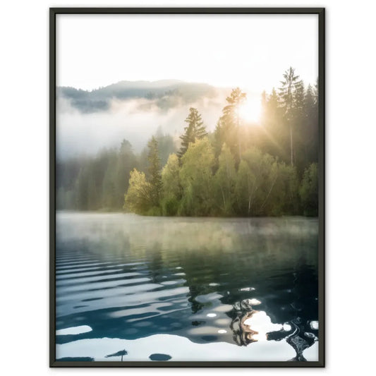 Poster verträumte Landschaft Gardasee mit Oldtimer auf Panoramastraße