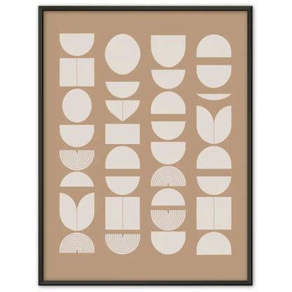 Aquarell Poster mit blauen Pinselstrichen und geometrischen Formen 1