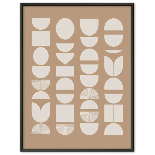 Aquarell Poster mit blauen Pinselstrichen und geometrischen Formen 1