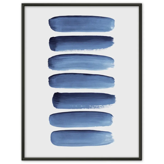 Kreatives Wohnraum-Poster mit blauen halbkreisförmigen Motiven 1