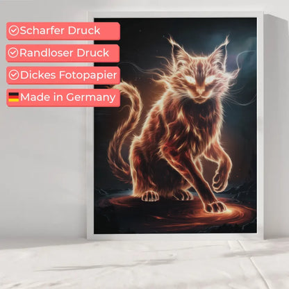 Tuschekunst-Poster Schlafende Katze mit Maybe Later-Schriftzug 6