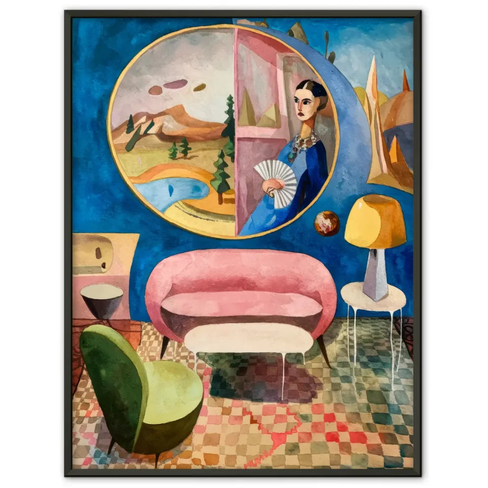 Stimmungsvoller Wolkenkratzer-Poster in nebliger Kulisse für dein Zuhause 1
