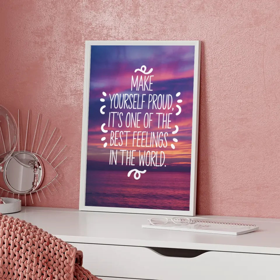 Poster mit Herzen und Sternen auf hellblauem Hintergrund – Dream Design. 5