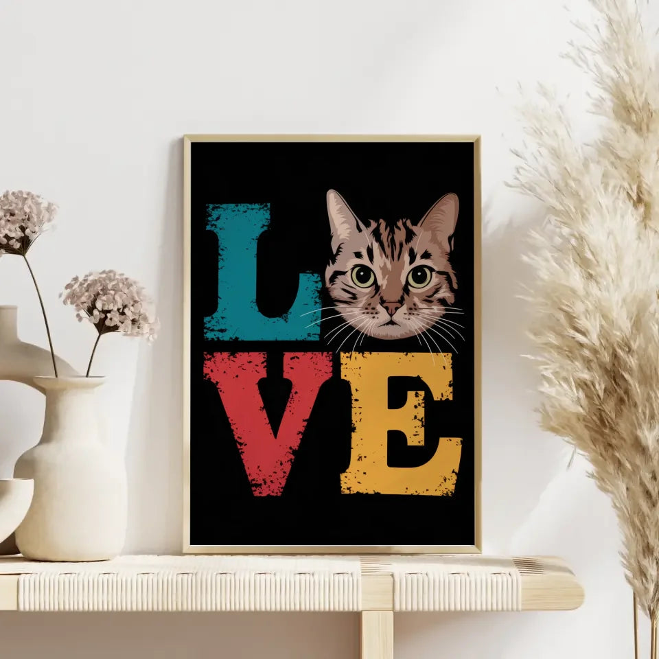 Poster einer Surferin im Sonnenuntergang auf einer Welle mit Himmel 4