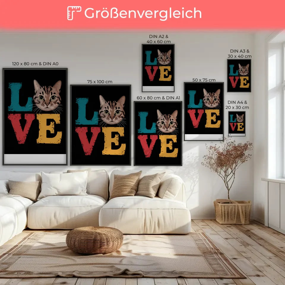 Poster einer Surferin im Sonnenuntergang auf einer Welle mit Himmel 7