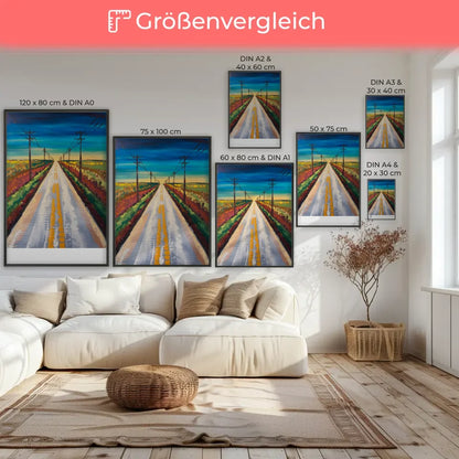 Farbenfrohes Poster mit abstrakten Linien und geometrischen Mustern. 7