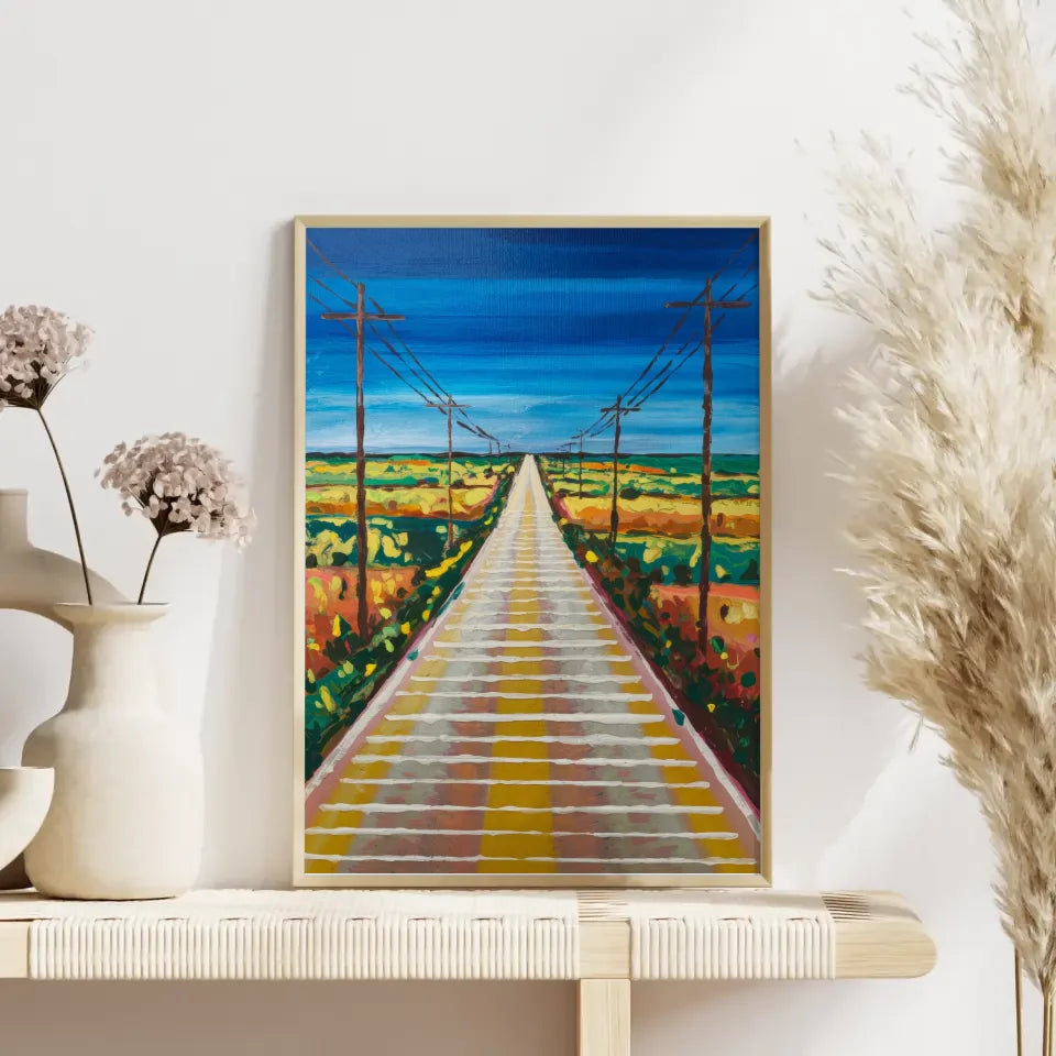 Bunter abstrakter Kunst-Poster mit geometrischen Mustern und Linien 4