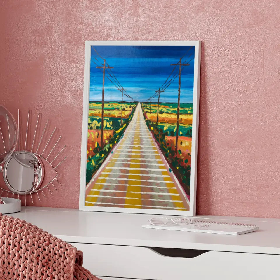 Bunter abstrakter Kunst-Poster mit geometrischen Mustern und Linien 5