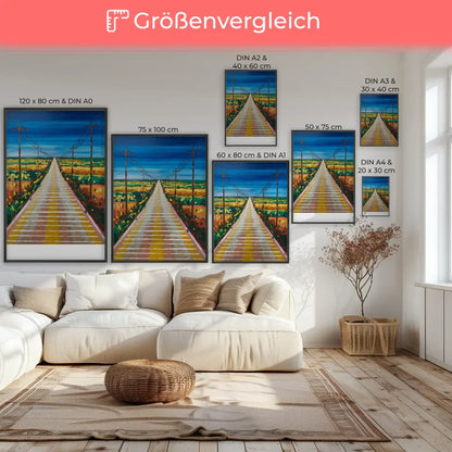 Bunter abstrakter Kunst-Poster mit geometrischen Mustern und Linien 7
