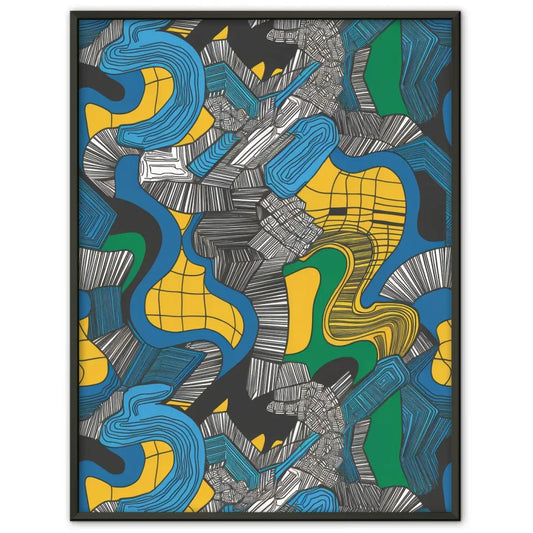 Bunter abstrakter Kunst-Poster mit geometrischen Mustern und Linien 1