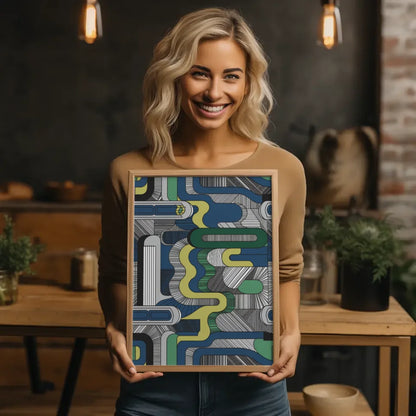 Poster dynamische Welle mit Spruch Lass das Meer dich befreien 2