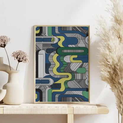 Poster dynamische Welle mit Spruch Lass das Meer dich befreien 4