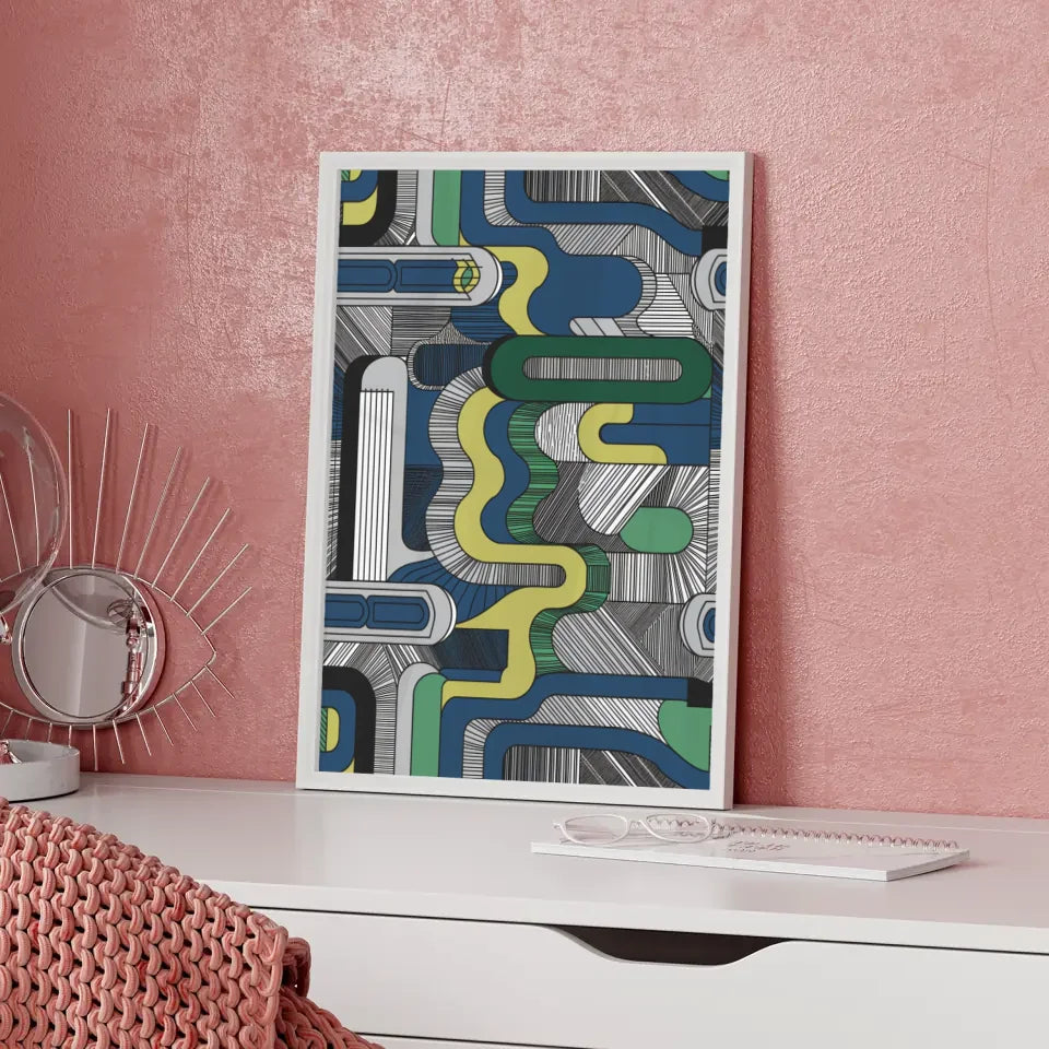 Poster dynamische Welle mit Spruch Lass das Meer dich befreien 5