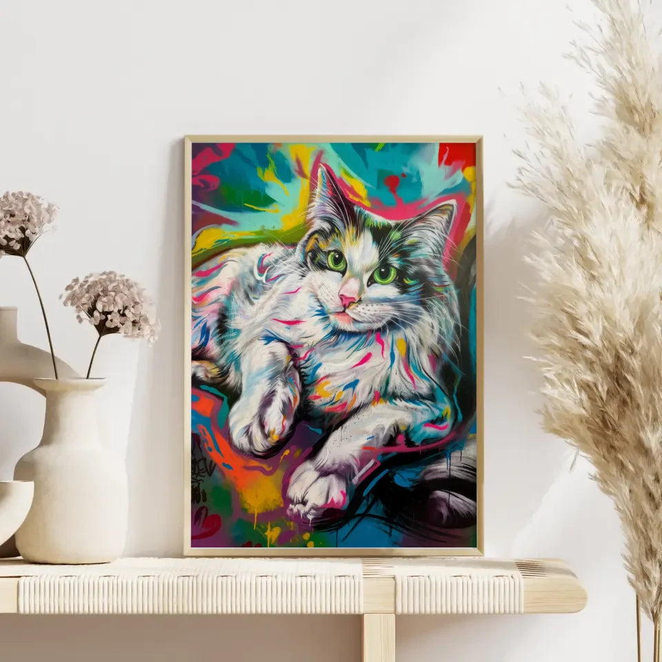 Poster einer lächelnden Frau mit Blumenkrone – lebendiges Porträt kaufen 4