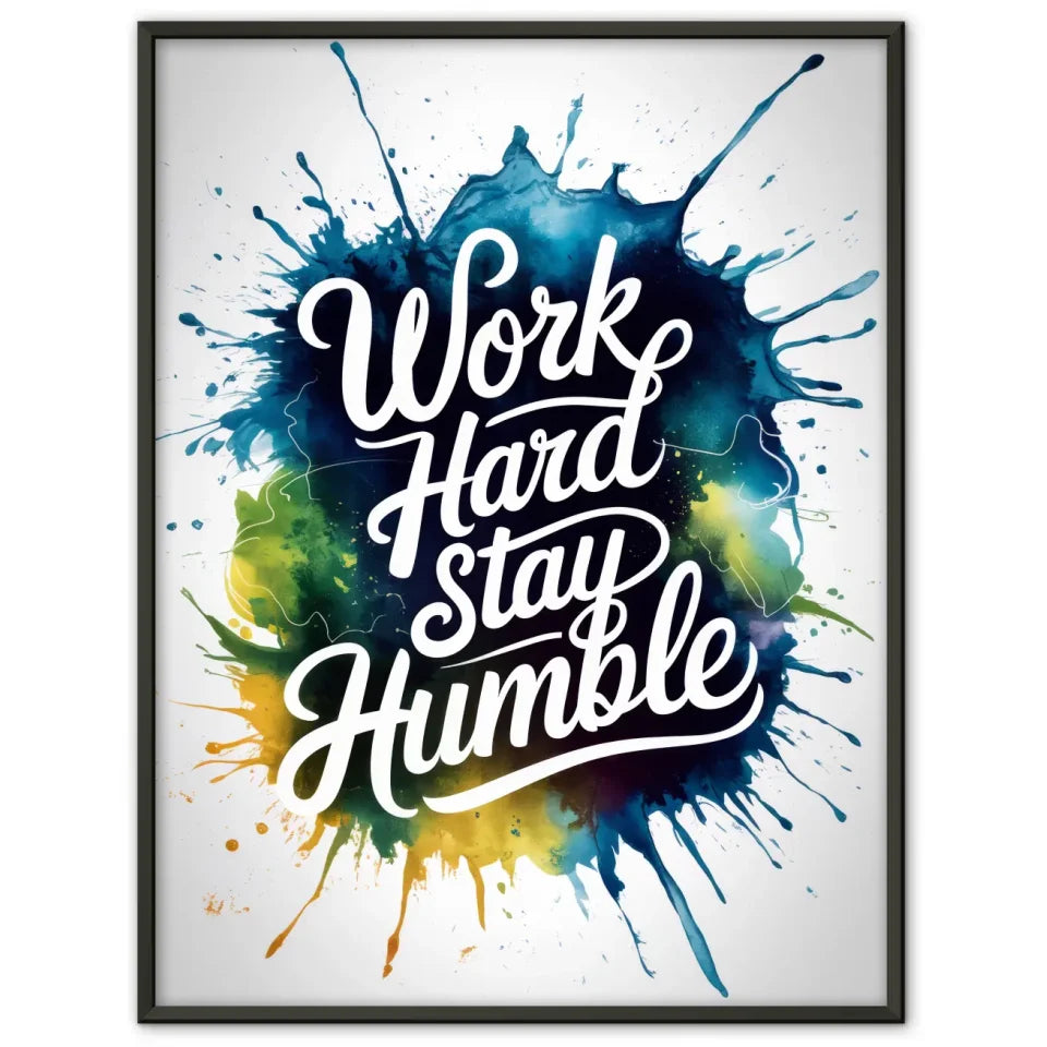 Dekoratives Aquarell-Poster mit blauen Formen - Minimalistisch 1