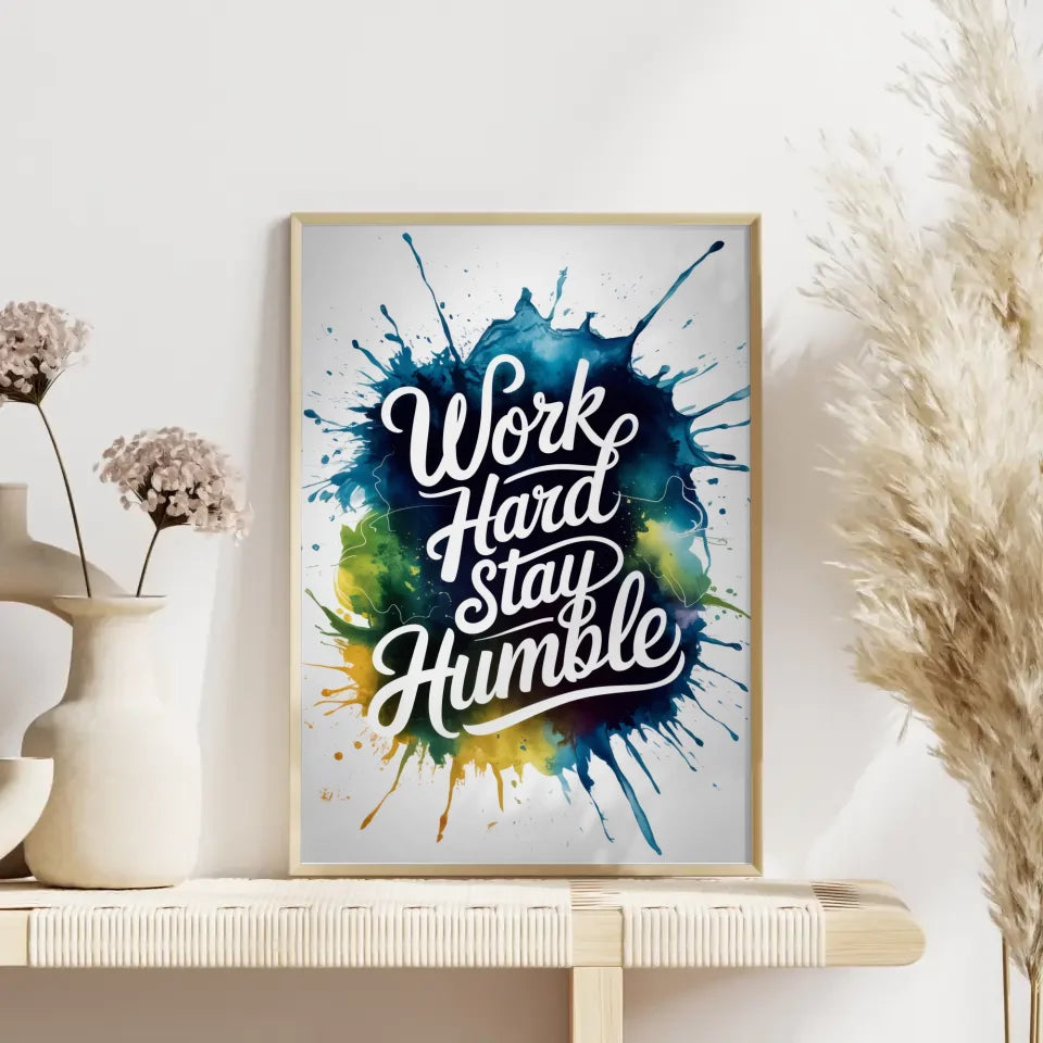 Dekoratives Aquarell-Poster mit blauen Formen - Minimalistisch 4