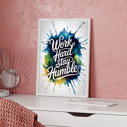 Dekoratives Aquarell-Poster mit blauen Formen - Minimalistisch 5