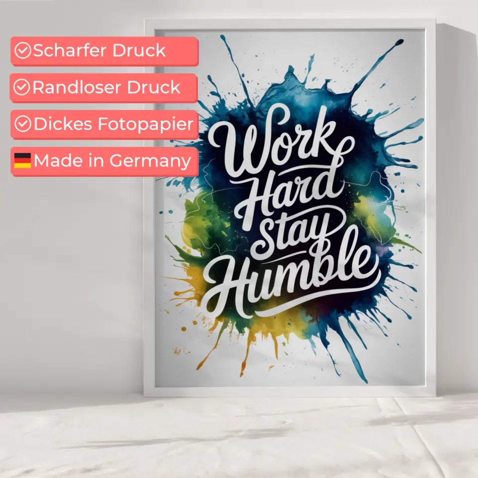 Dekoratives Aquarell-Poster mit blauen Formen - Minimalistisch 6