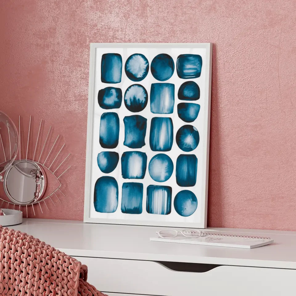 Blaugrüner Wal mit bunten Ballons – Aquarell-Poster kaufen 5