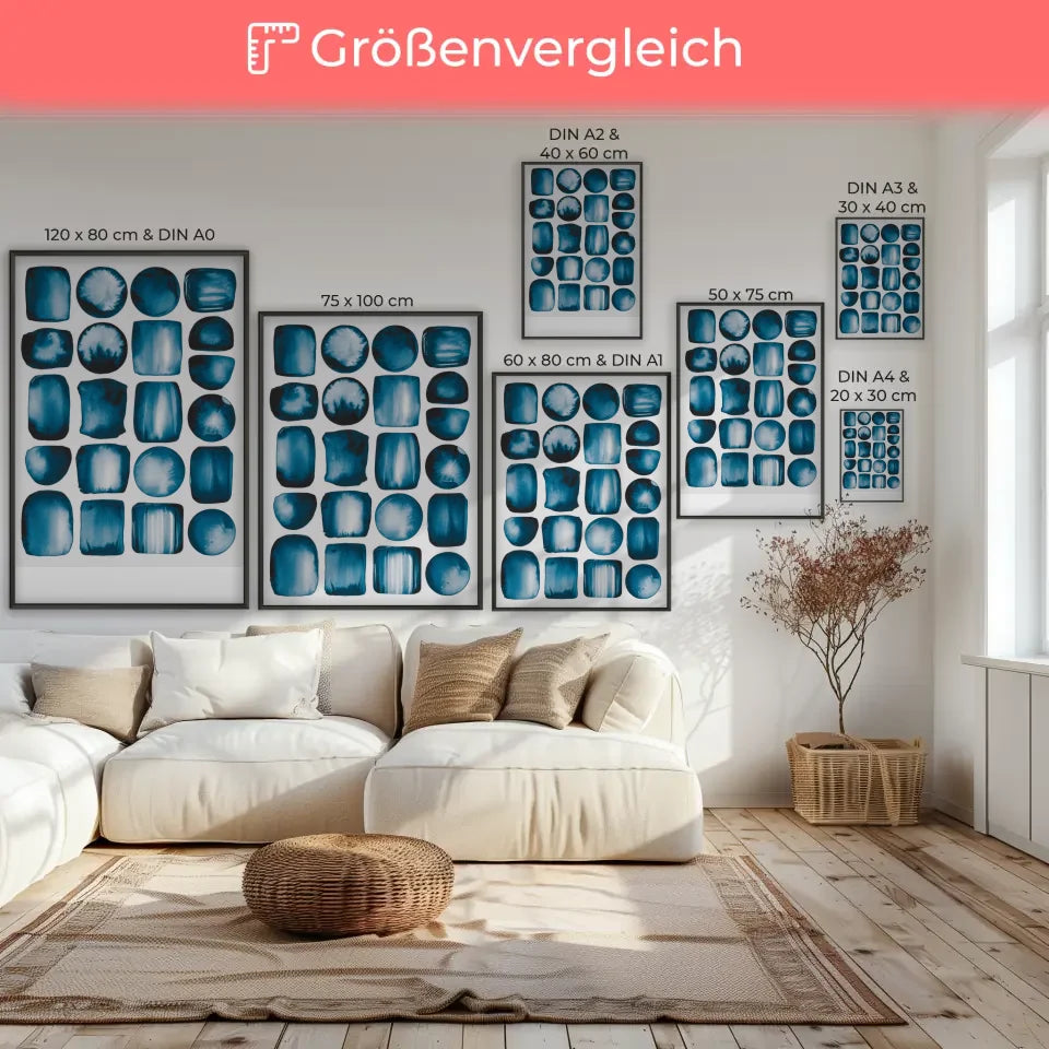 Blaugrüner Wal mit bunten Ballons – Aquarell-Poster kaufen 7