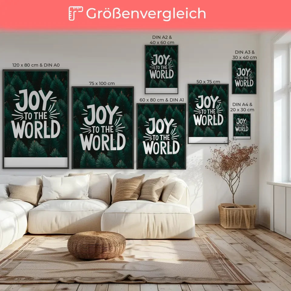 Kunstvolles Poster einer stillen Landschaft mit Booten und Bergen 7