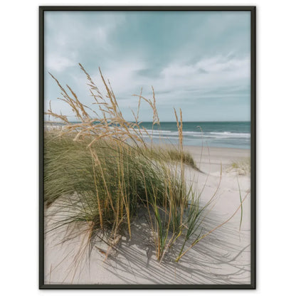 Poster mit Naturmotiv Samtgras Dünen Strand und Meer in Nahaufnahme