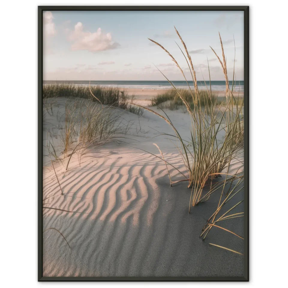 Poster mit Samtgras und Dünen Naturbild für harmonische Wohnräume