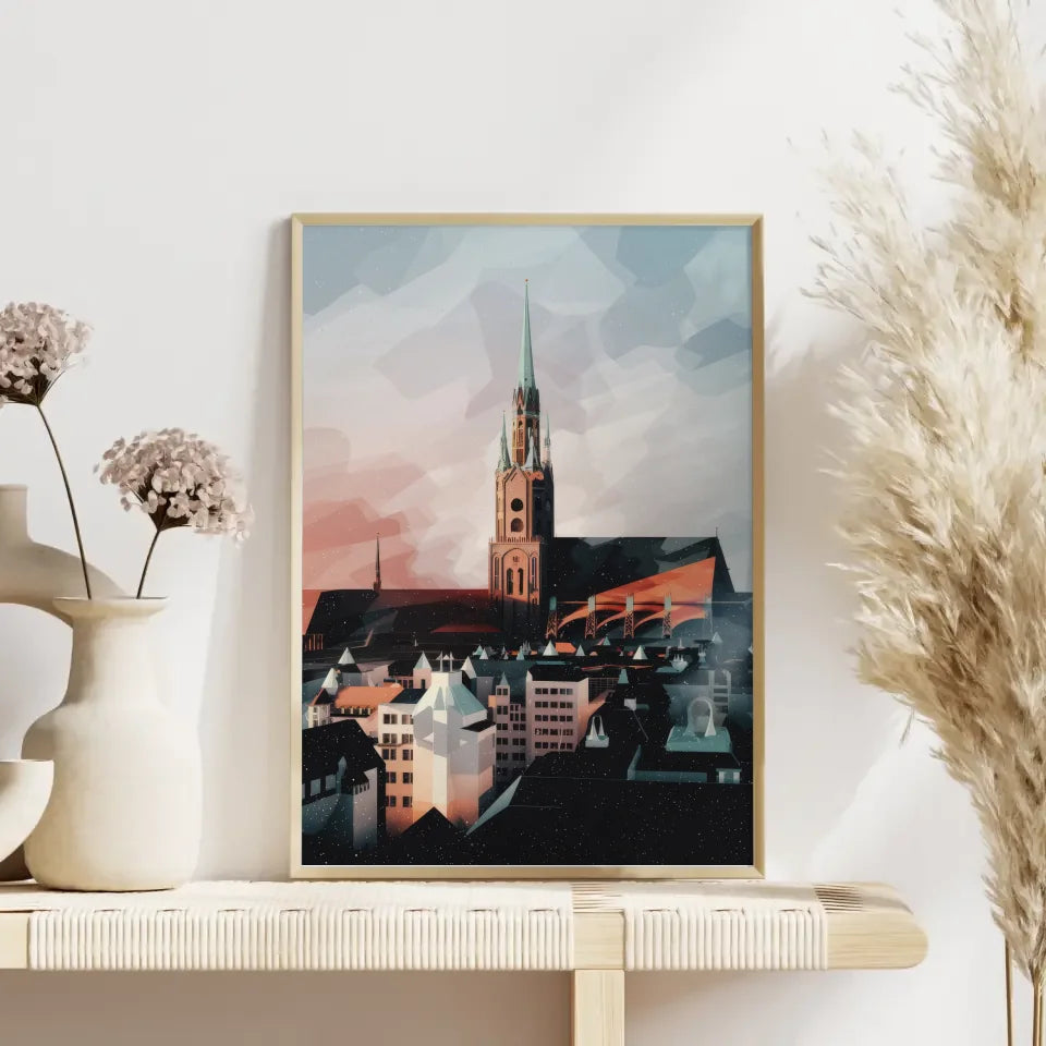 Leipzig Poster im modernen Aquarell-Stil gestalten 4