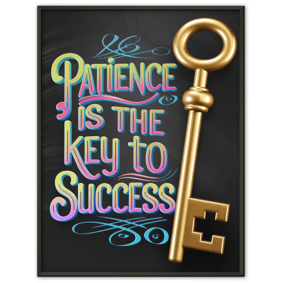 Inspirierendes Poster mit Schlüssel und Zitat zum Erfolg 1