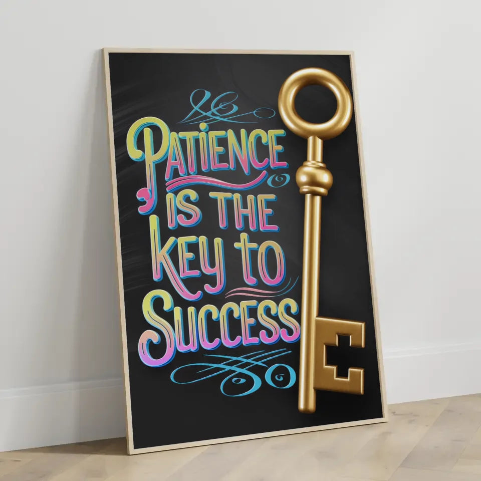 Inspirierendes Poster mit Schlüssel und Zitat zum Erfolg 3