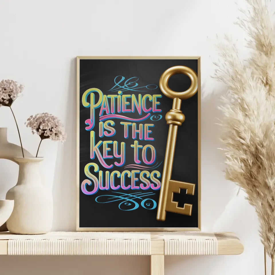 Inspirierendes Poster mit Schlüssel und Zitat zum Erfolg 4