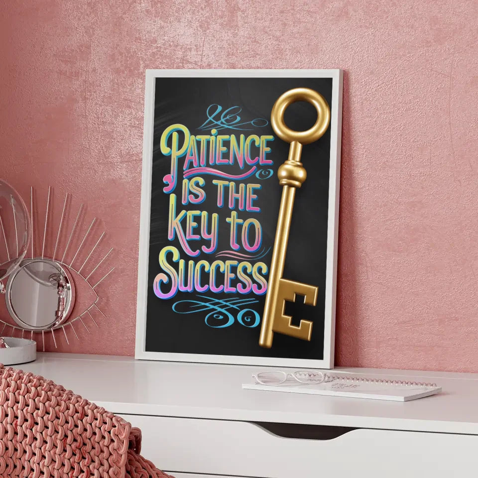 Inspirierendes Poster mit Schlüssel und Zitat zum Erfolg 5