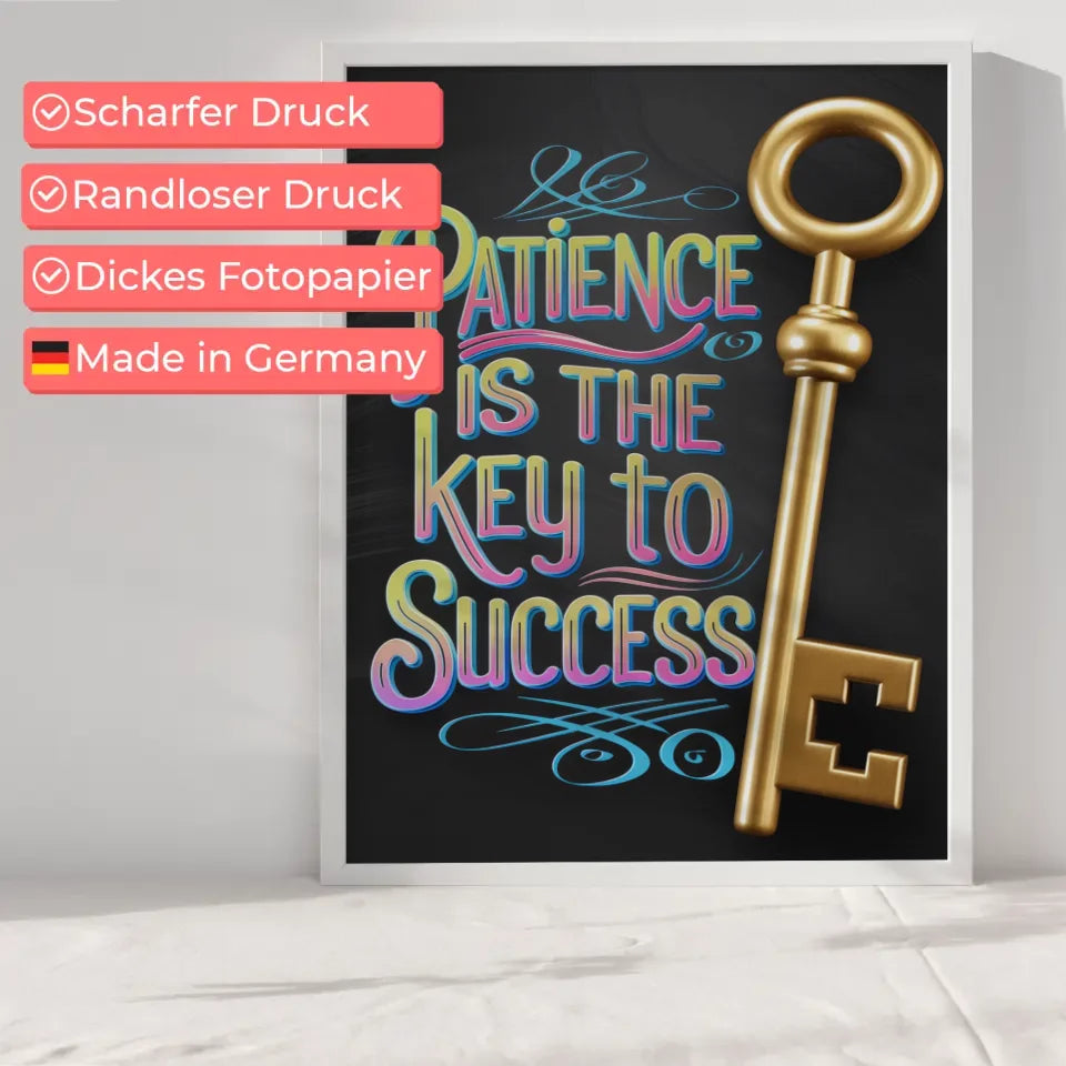 Inspirierendes Poster mit Schlüssel und Zitat zum Erfolg 6