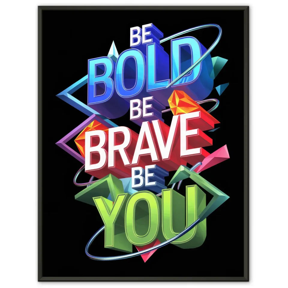 Motivierendes Poster mit buntem Zitat und 3D-Effekt 1