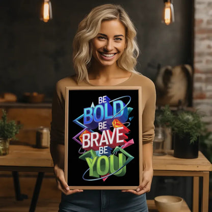 Motivierendes Poster mit buntem Zitat und 3D-Effekt 2